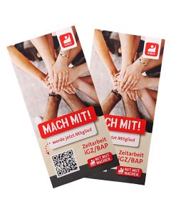 Flyer ''Mitgliederwerbung - Zeitarbeit'' DE